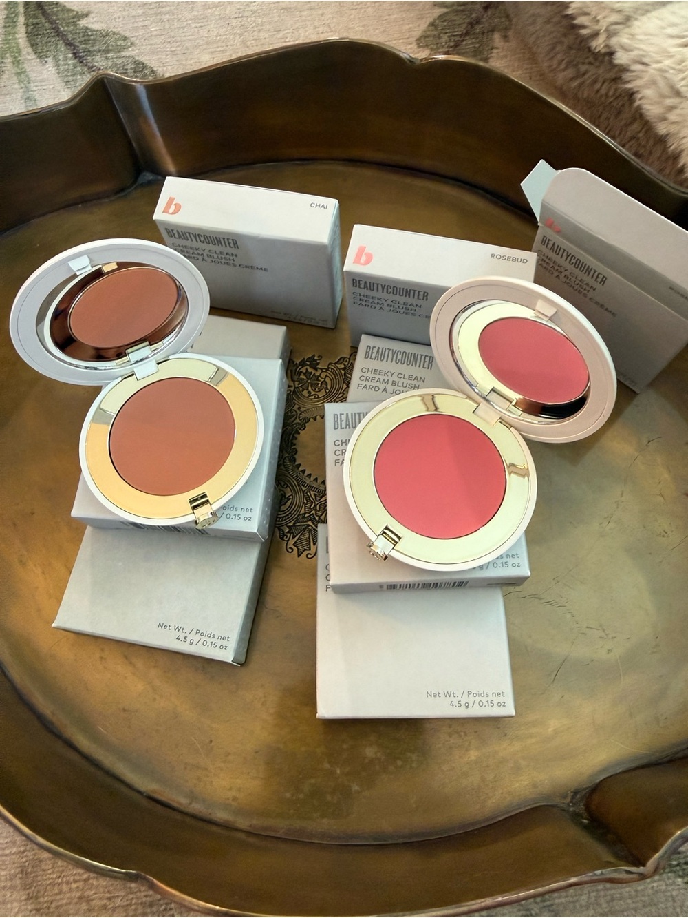 beautycounter Cheeky Clean Cream Blush - Rosebud (Pink) & Chai (Tan)-2 pack